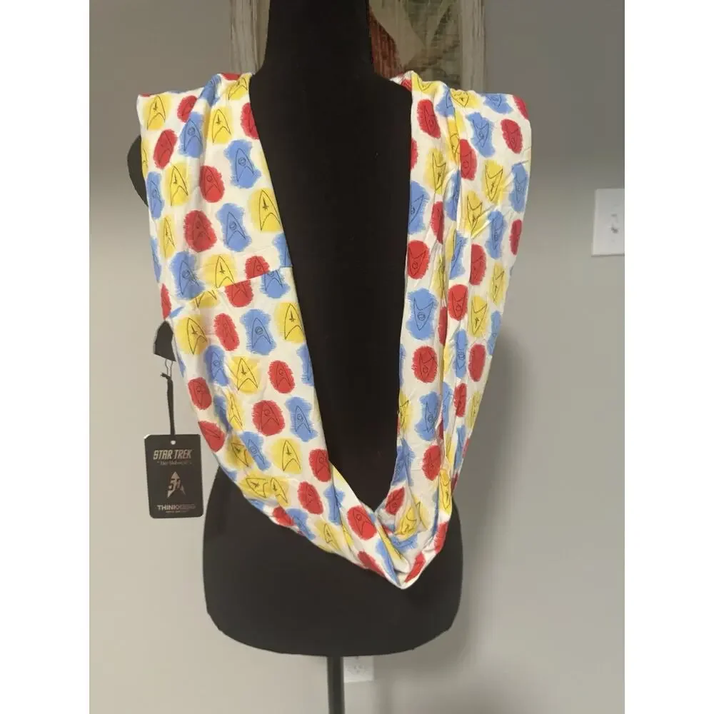 New Star Trek Her Universe Infinity Scarf Delta Insignia Print
